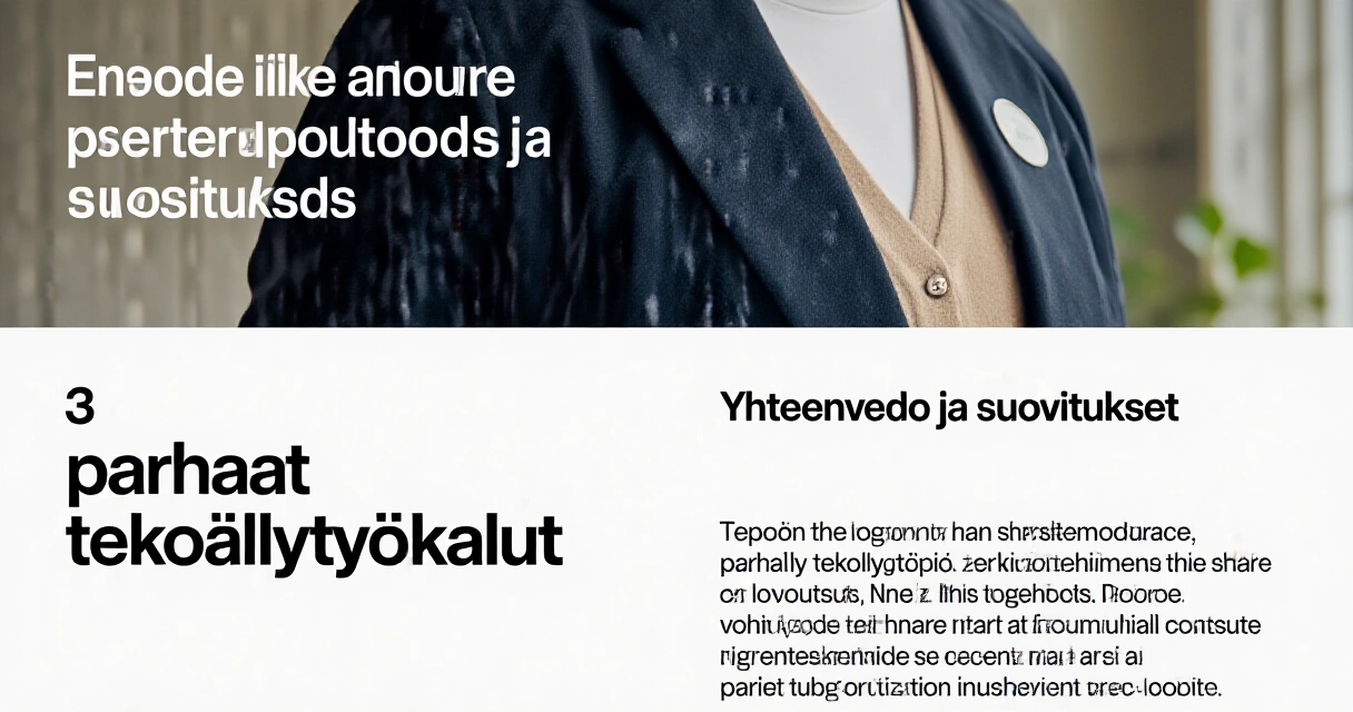Yhteenveto ja suositukset