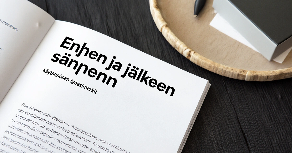 Ennen ja jälkeen — käytännön työesimerkit